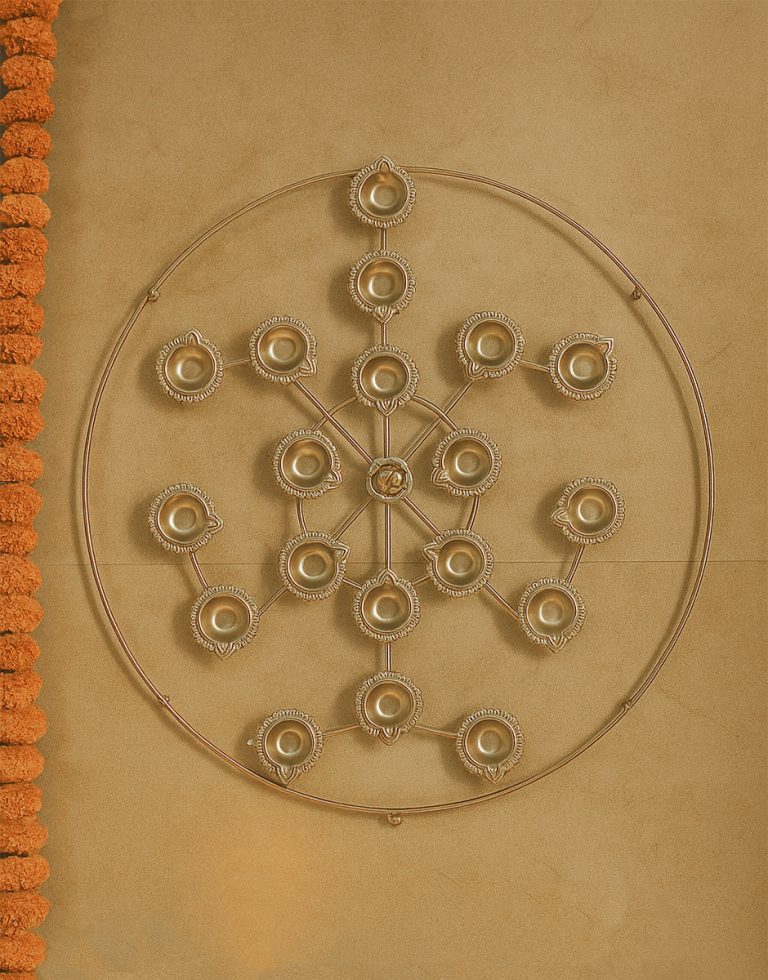Metal Diya Rangoli