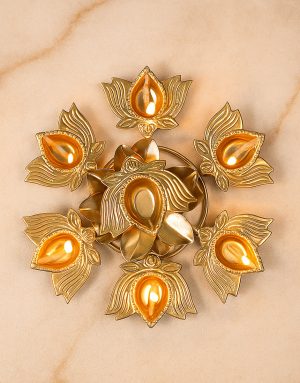 Metal Diya Rangoli